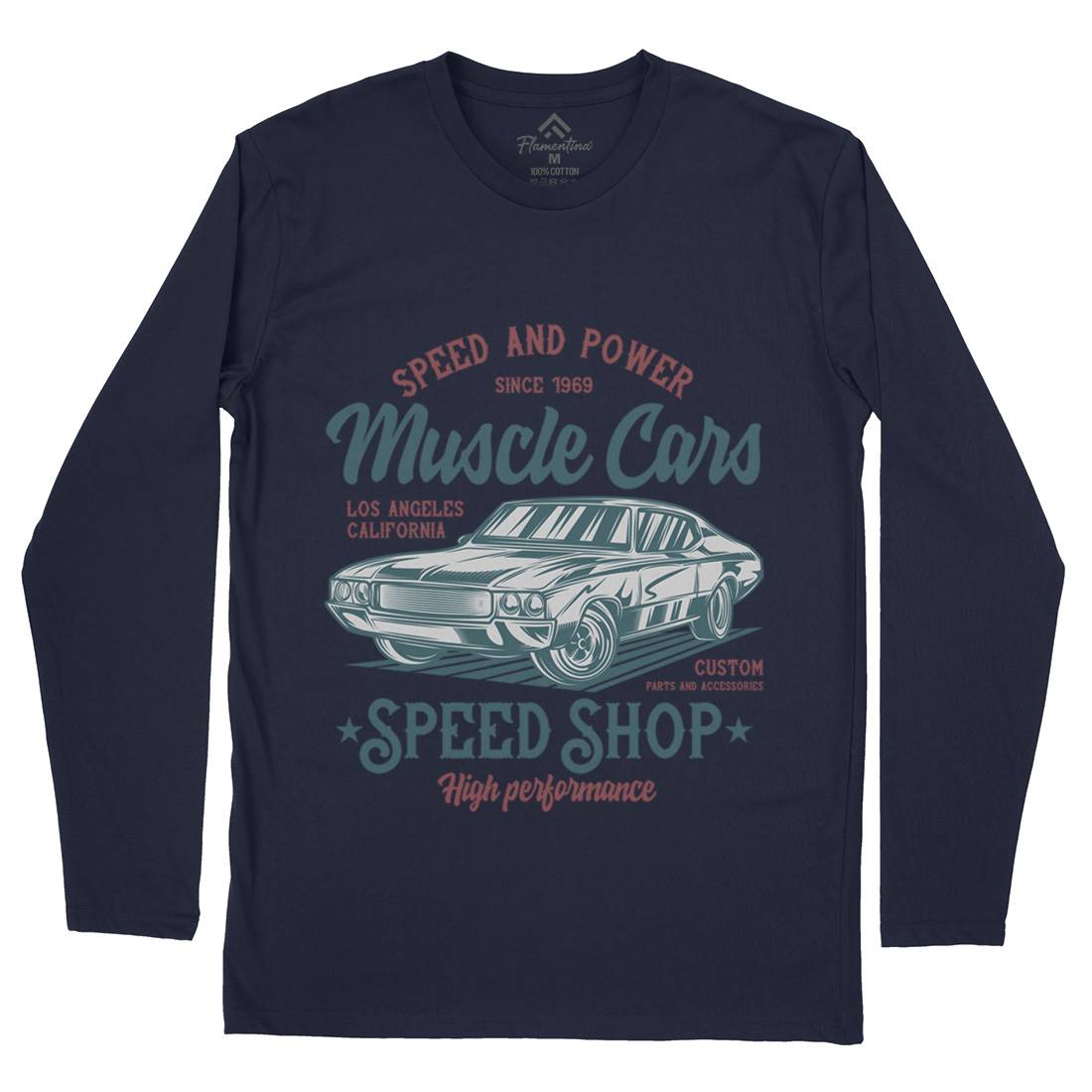 Muscle Car Speed Mens Long Sleeve T-Shirt Cars B860