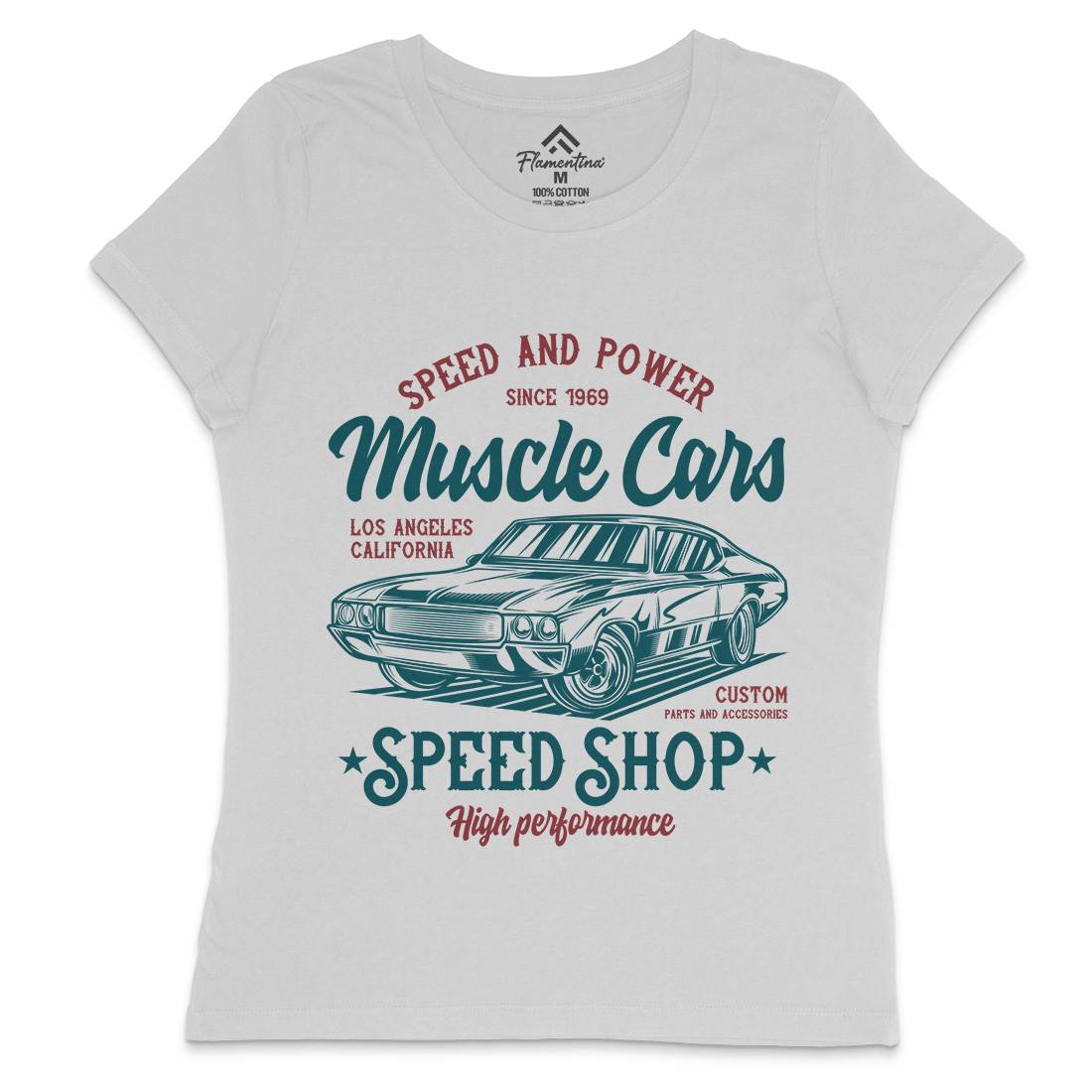 Muscle Car Speed Womens Crew Neck T-Shirt Cars B860