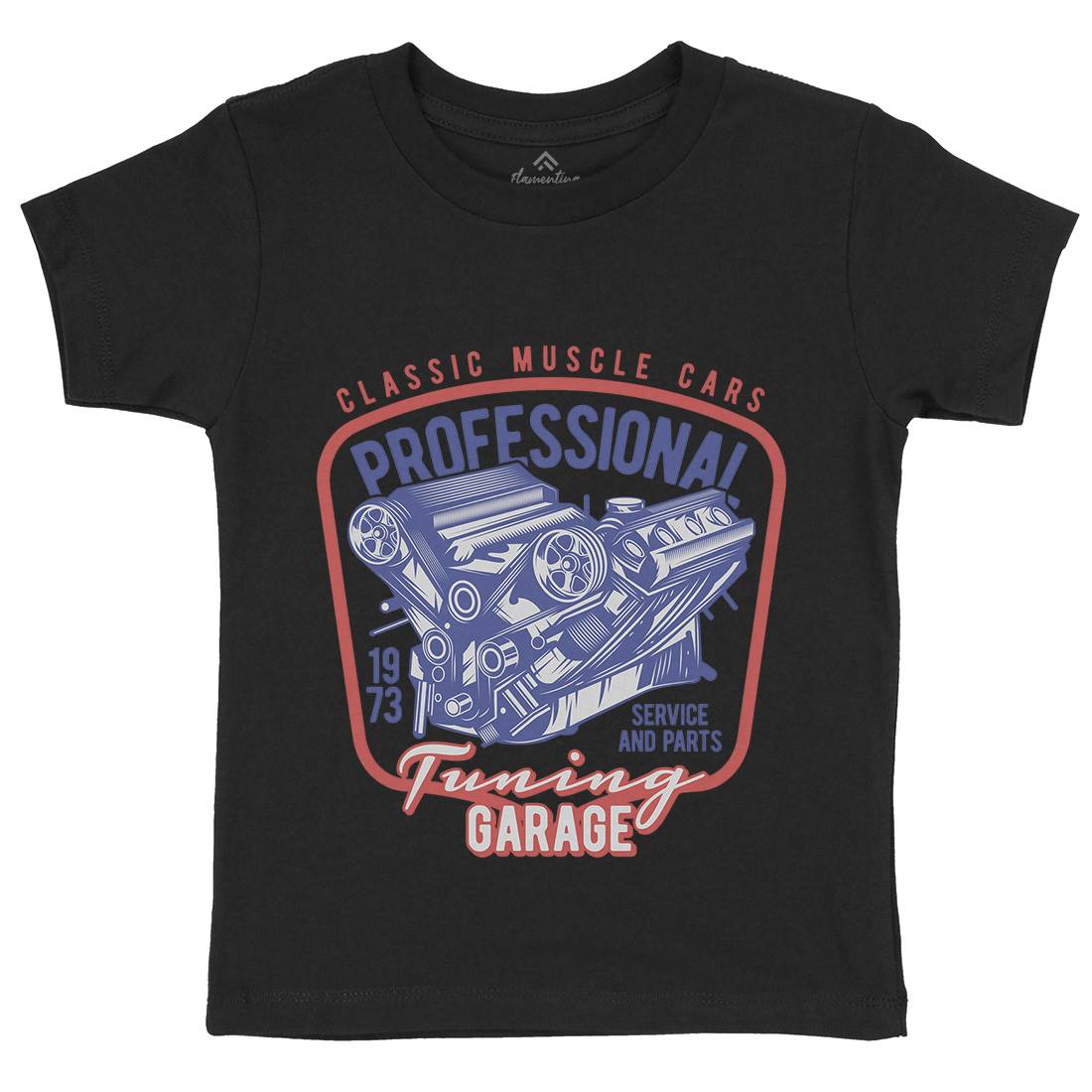 Classic Muscle Car Kids Organic Crew Neck T-Shirt Cars B863