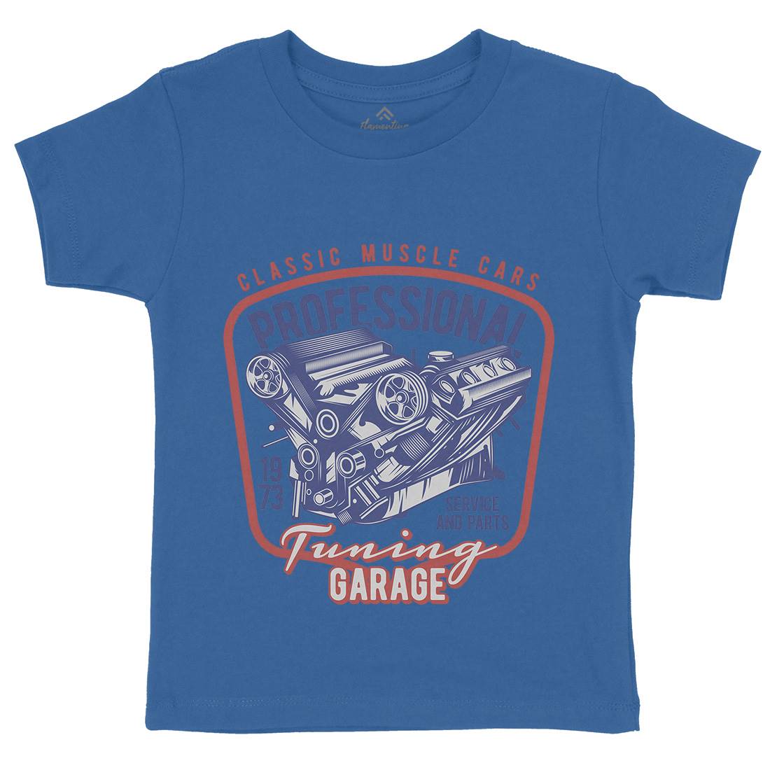 Classic Muscle Car Kids Organic Crew Neck T-Shirt Cars B863