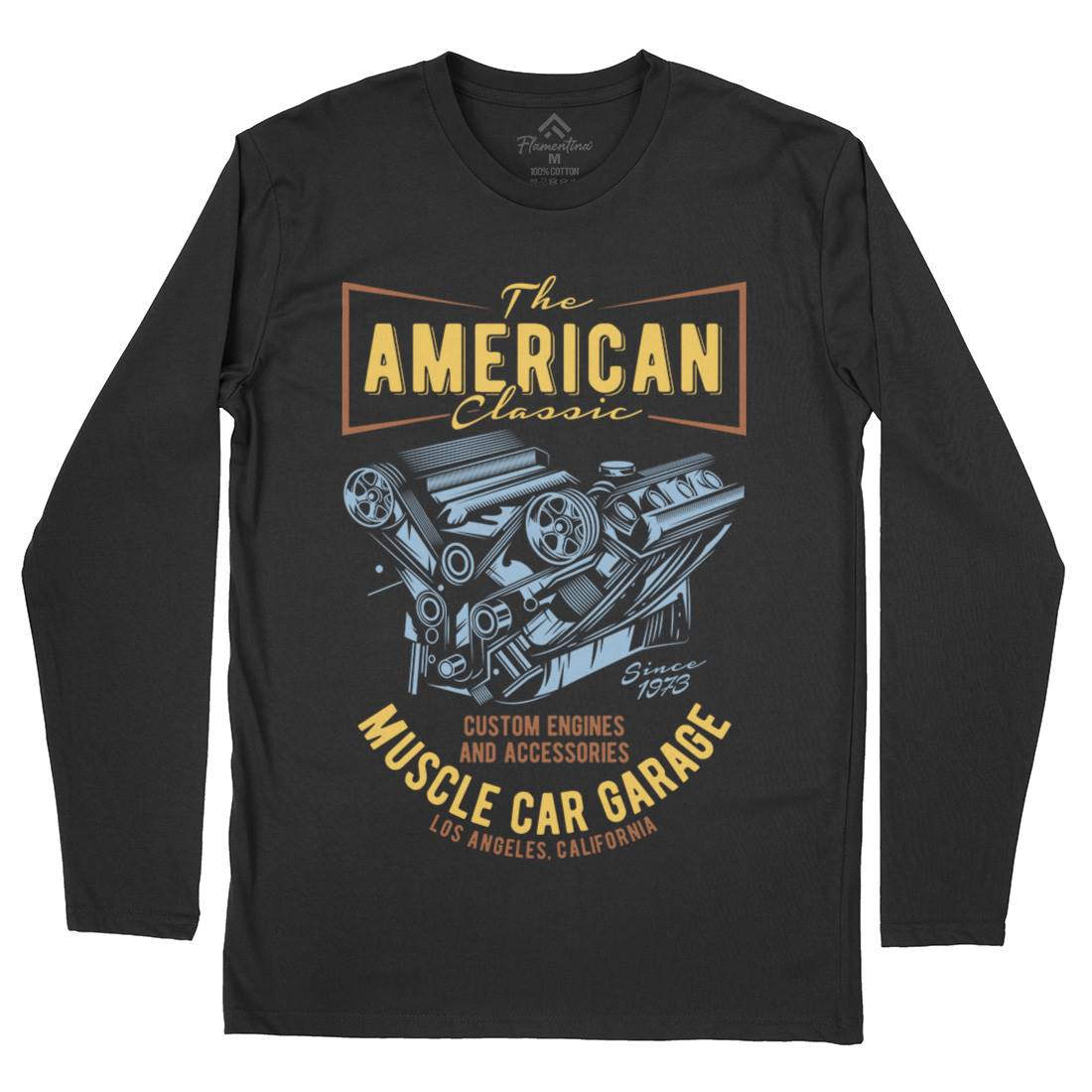 American Muscle Car Mens Long Sleeve T-Shirt Cars B864