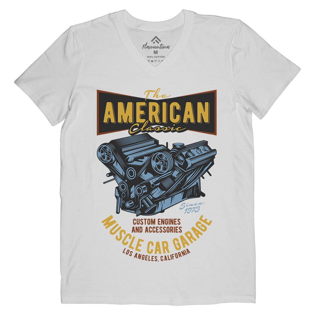 American Muscle Car Mens V-Neck T-Shirt Cars B864