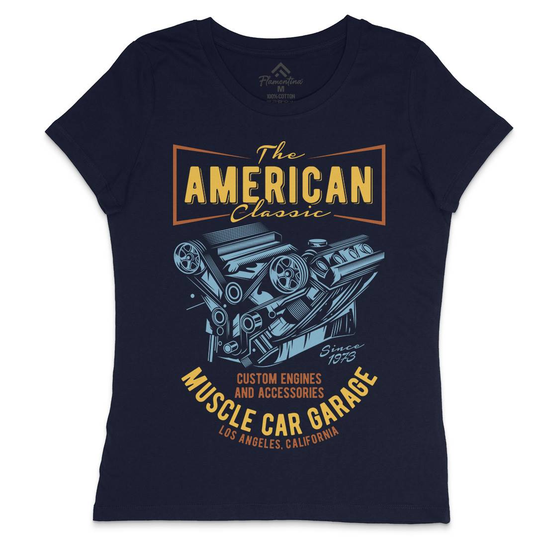 American Muscle Car Womens Crew Neck T-Shirt Cars B864