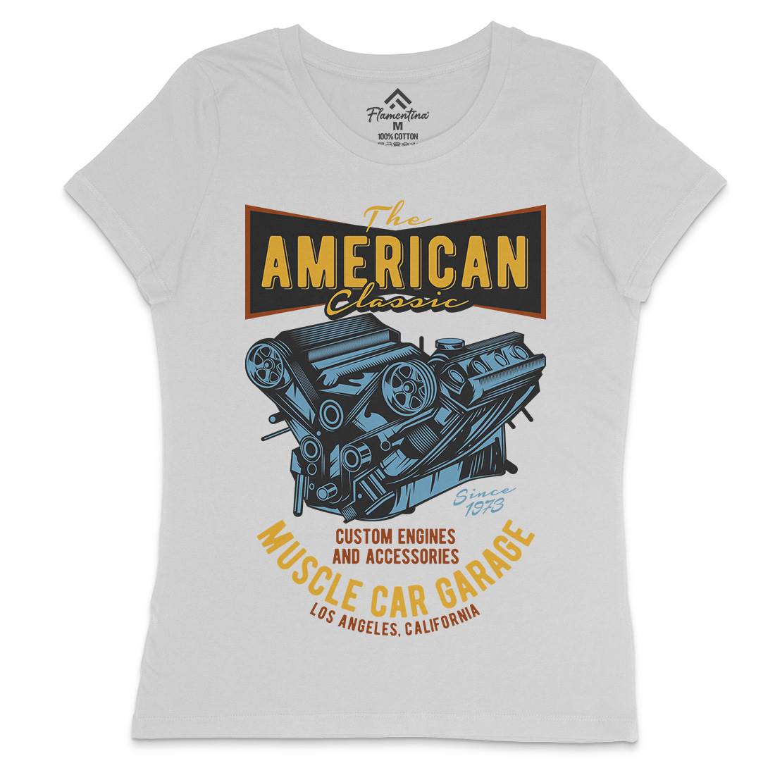 American Muscle Car Womens Crew Neck T-Shirt Cars B864