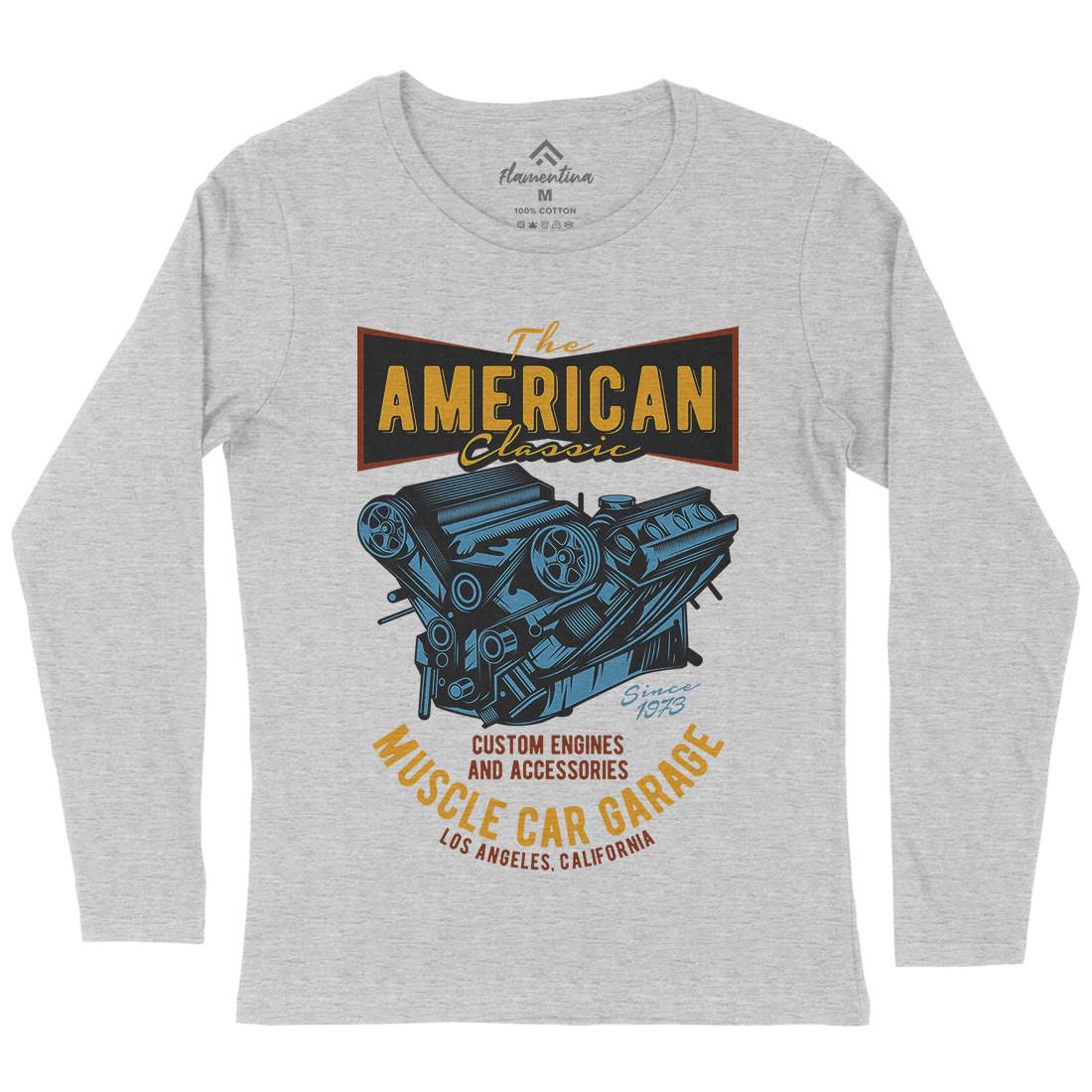 American Muscle Car Womens Long Sleeve T-Shirt Cars B864