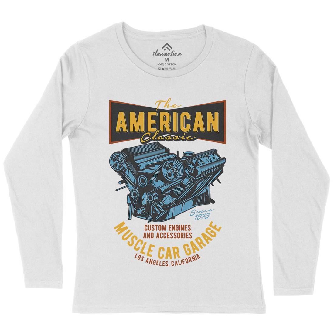 American Muscle Car Womens Long Sleeve T-Shirt Cars B864