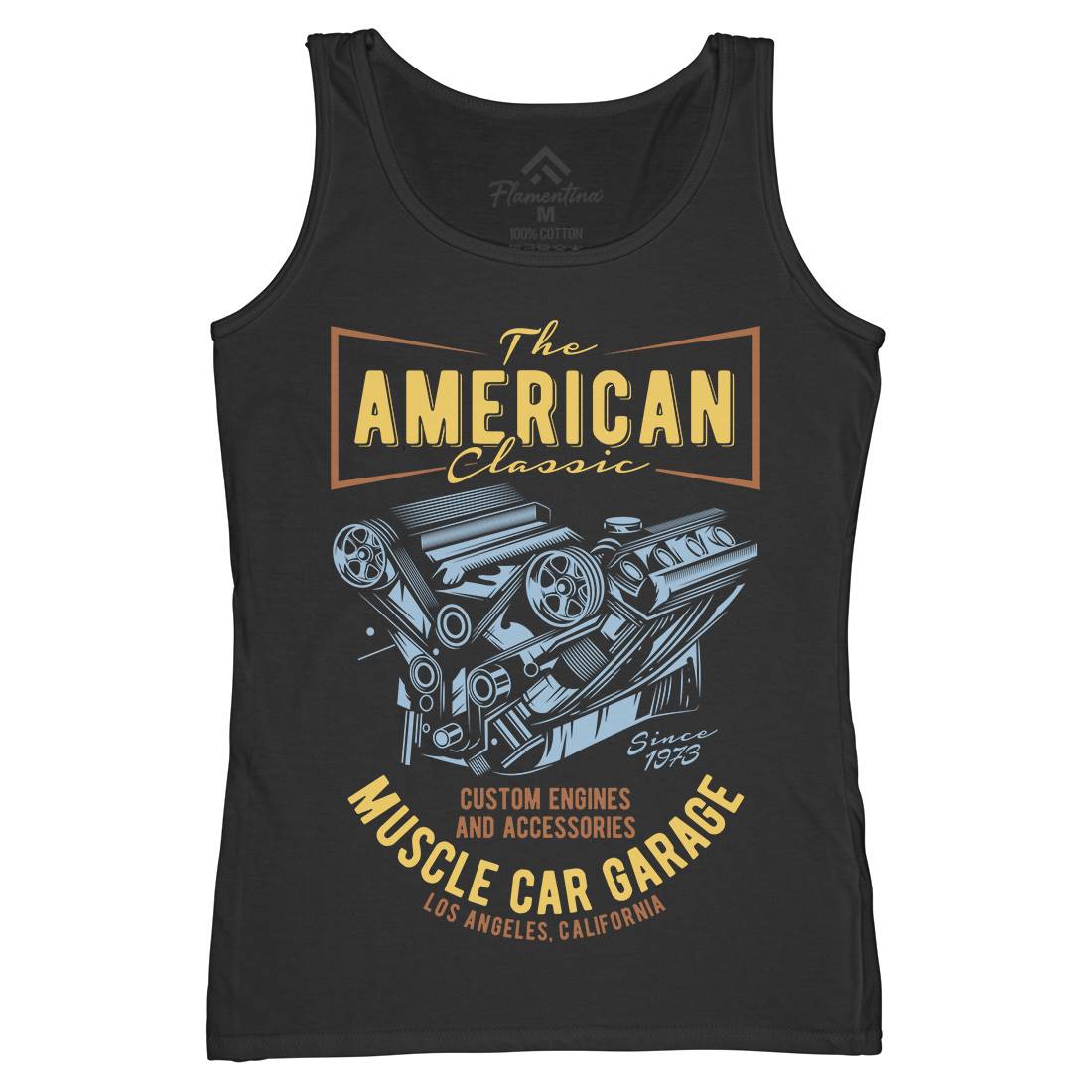 American Muscle Car Womens Organic Tank Top Vest Cars B864