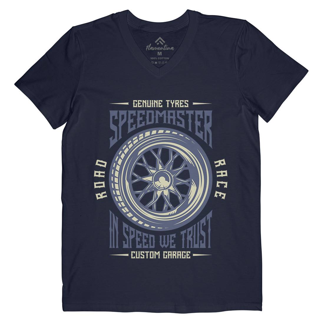 Speedmaster Muscle Car Mens Organic V-Neck T-Shirt Cars B865