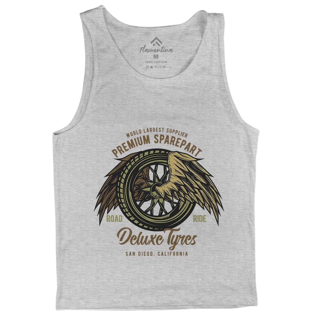 Deluxe Tyres Muscle Car Mens Tank Top Vest Cars B866