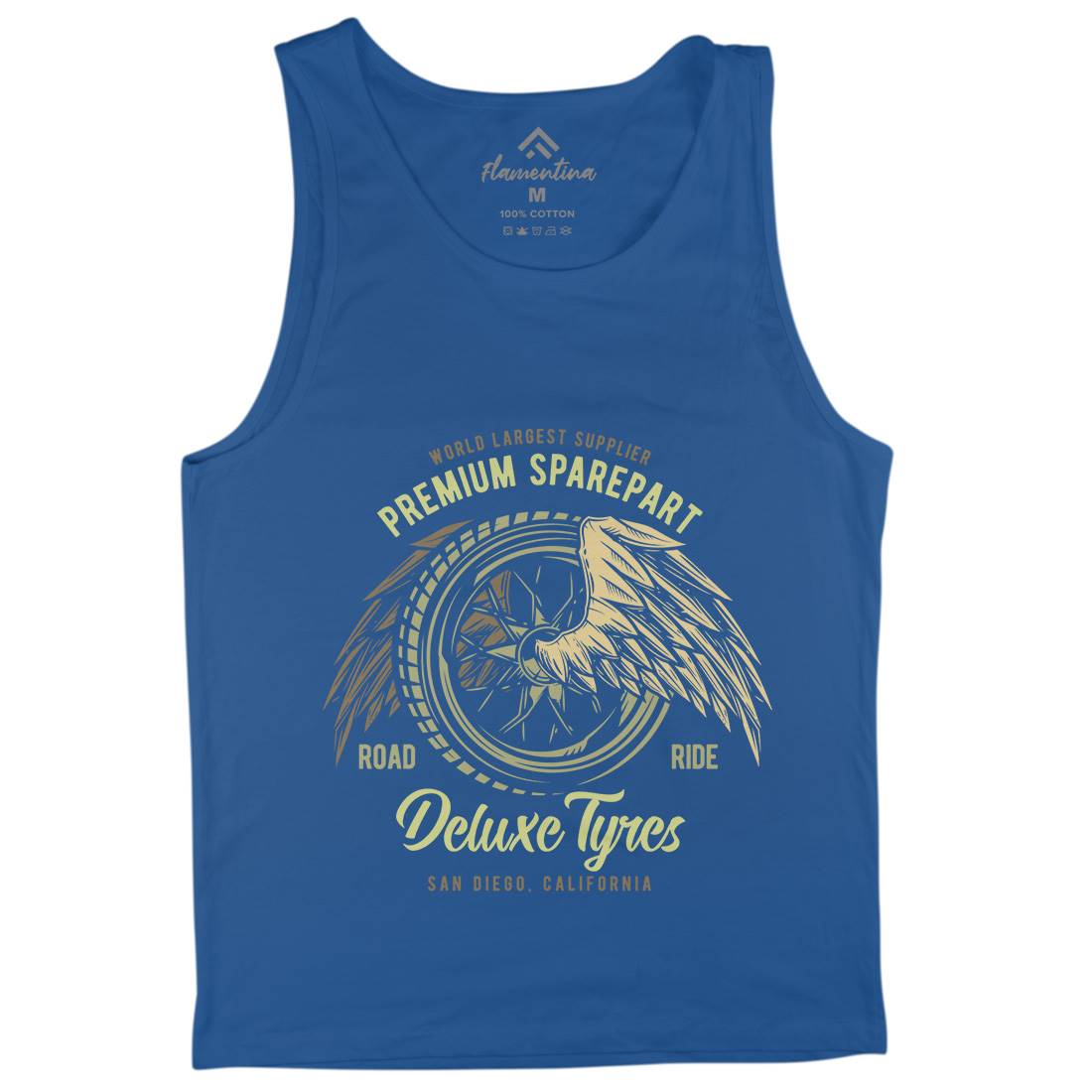 Deluxe Tyres Muscle Car Mens Tank Top Vest Cars B866