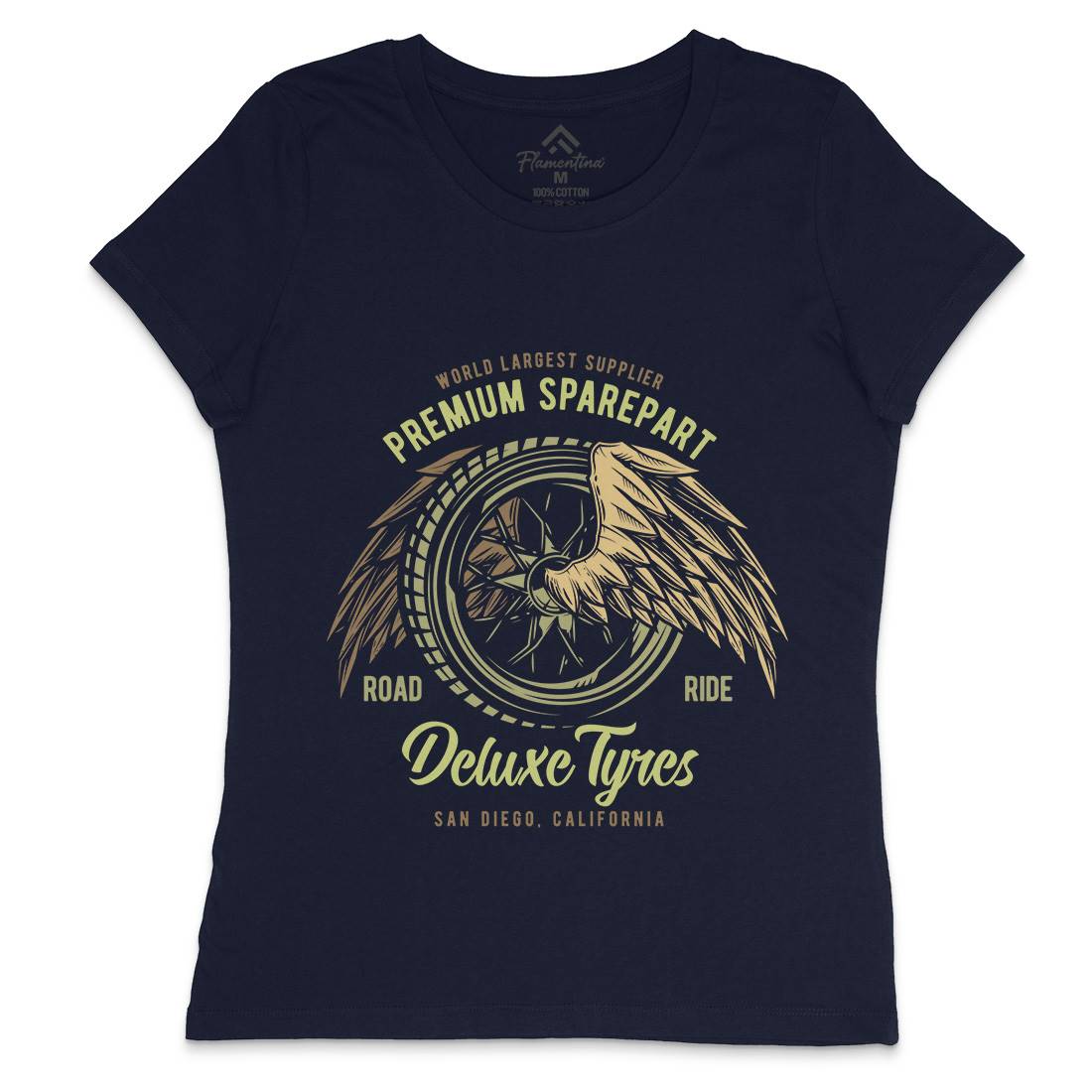 Deluxe Tyres Muscle Car Womens Crew Neck T-Shirt Cars B866