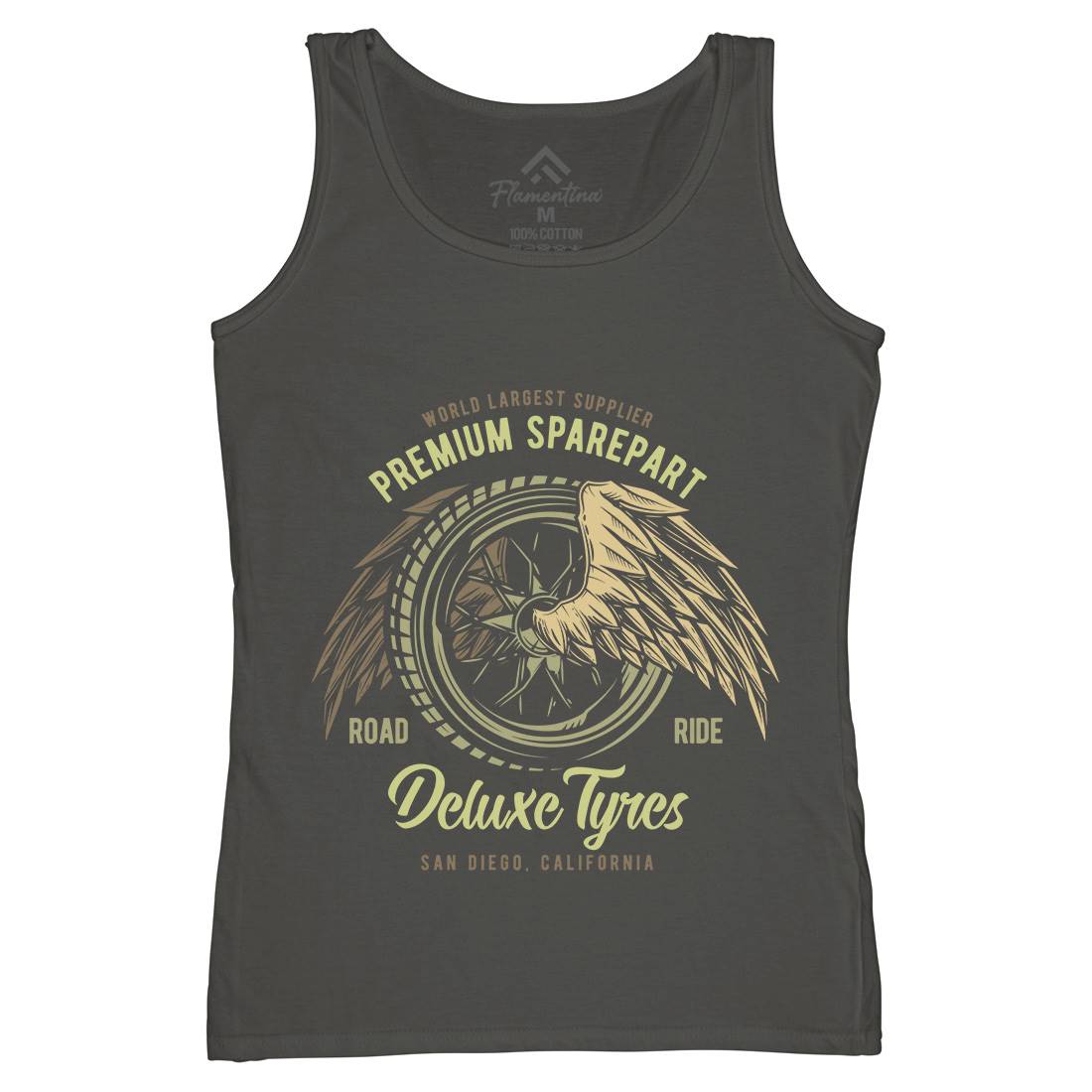Deluxe Tyres Muscle Car Womens Organic Tank Top Vest Cars B866