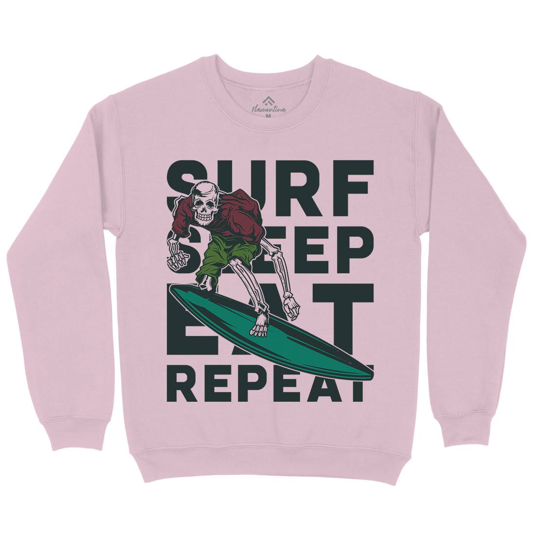 Eat Sleep Surfing Kids Crew Neck Sweatshirt Surf B867