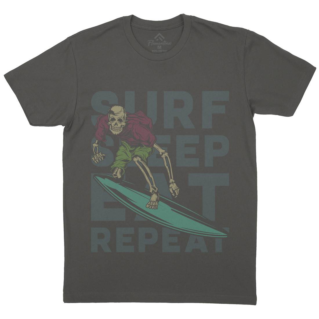 Eat Sleep Surfing Mens Crew Neck T-Shirt Surf B867