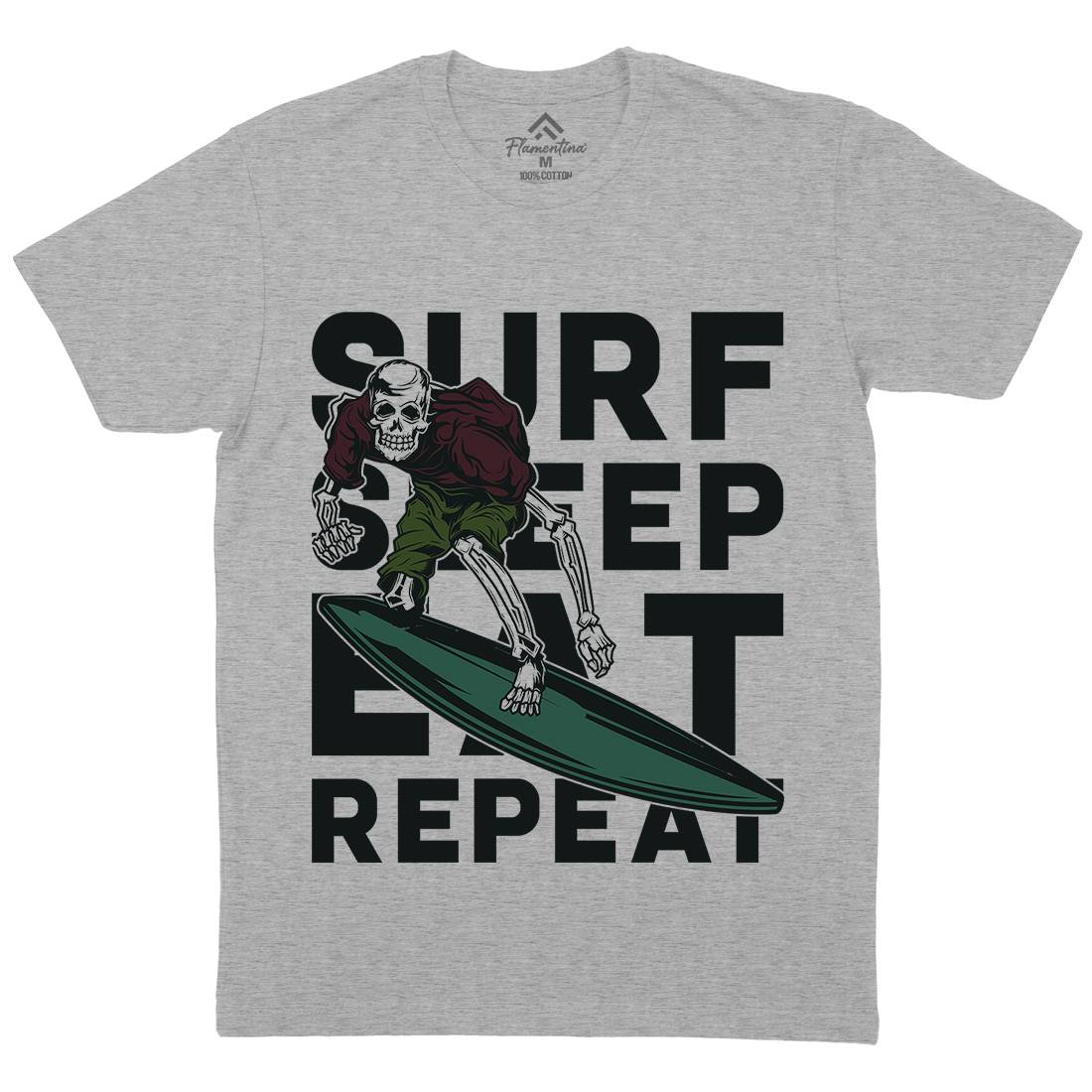 Eat Sleep Surfing Mens Crew Neck T-Shirt Surf B867