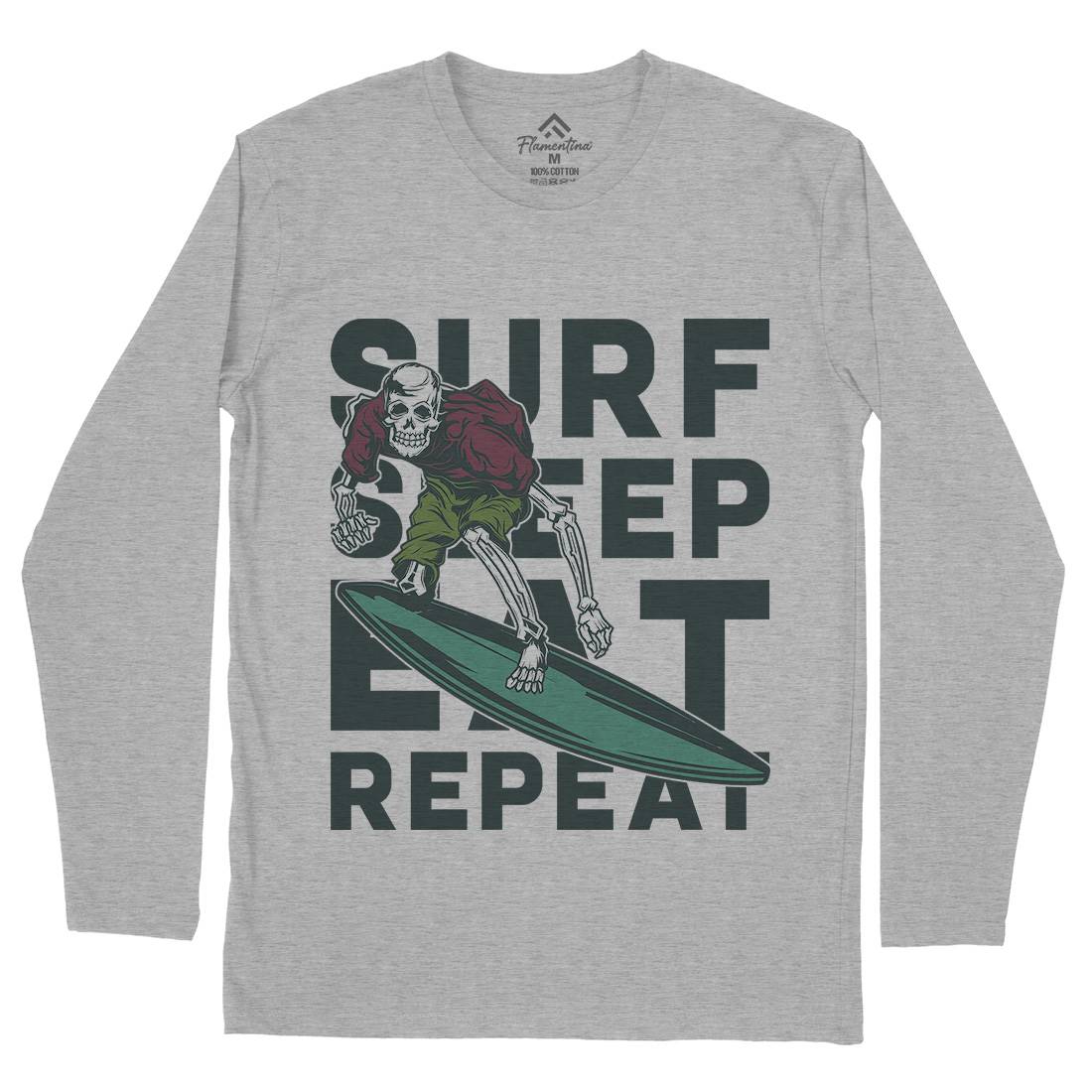 Eat Sleep Surfing Mens Long Sleeve T-Shirt Surf B867