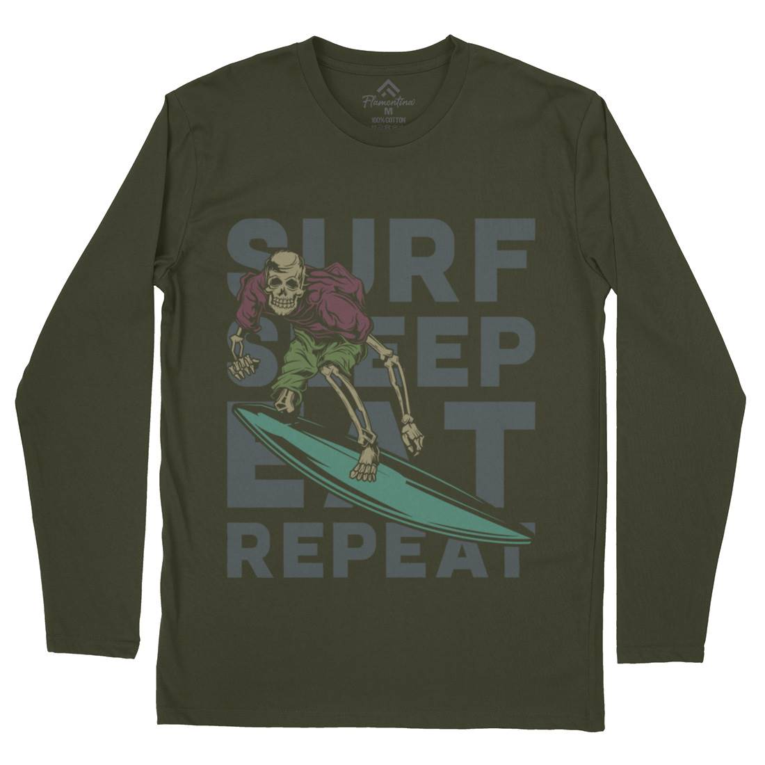 Eat Sleep Surfing Mens Long Sleeve T-Shirt Surf B867
