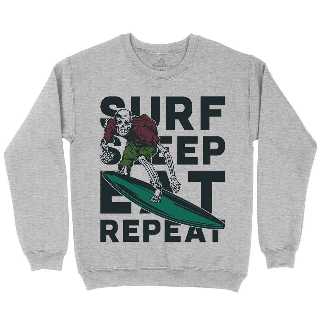 Eat Sleep Surfing Kids Crew Neck Sweatshirt Surf B867