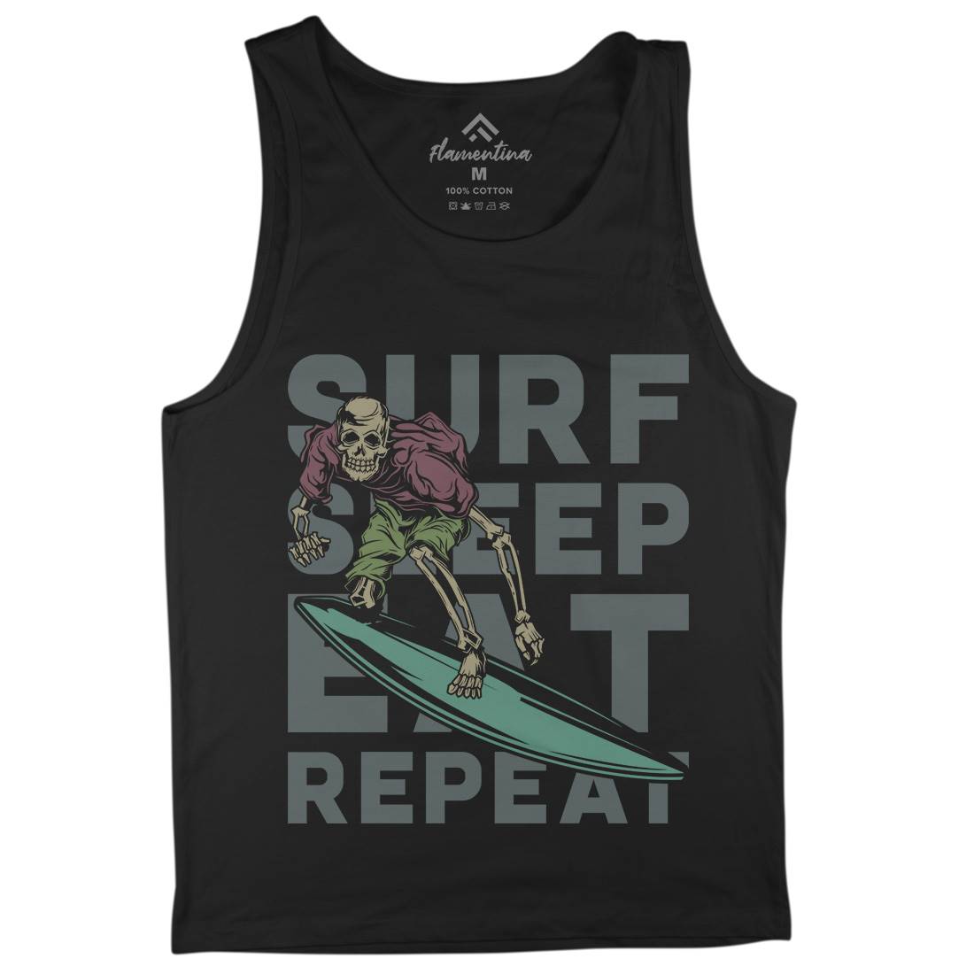 Eat Sleep Surfing Mens Tank Top Vest Surf B867