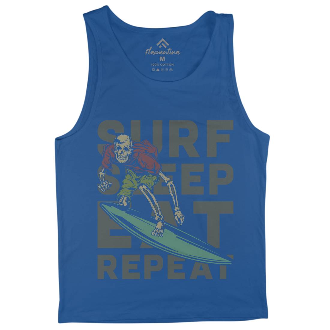 Eat Sleep Surfing Mens Tank Top Vest Surf B867