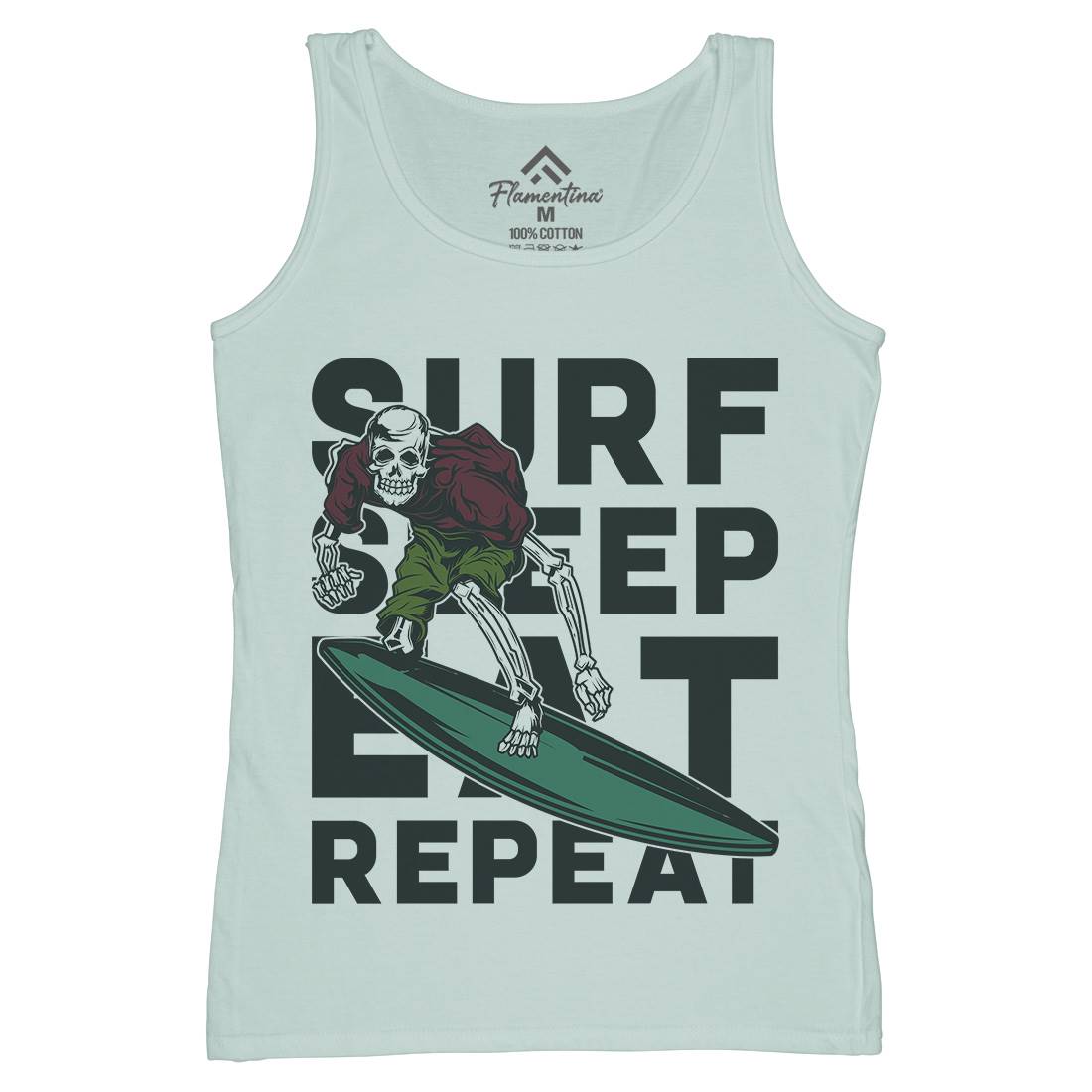 Eat Sleep Surfing Womens Organic Tank Top Vest Surf B867