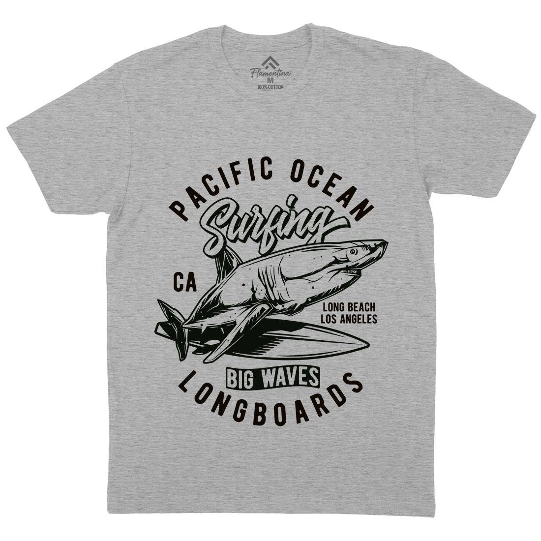 Pacific Ocean Surfing Mens Crew Neck T-Shirt Surf B869
