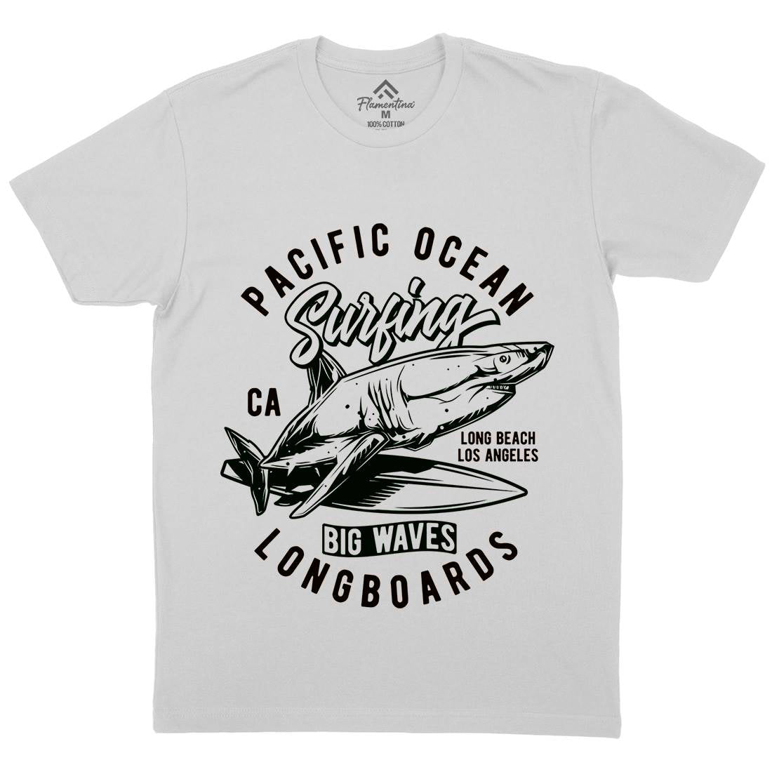 Pacific Ocean Surfing Mens Crew Neck T-Shirt Surf B869
