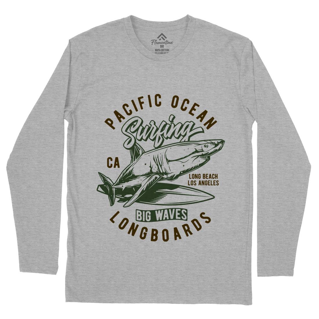 Pacific Ocean Surfing Mens Long Sleeve T-Shirt Surf B869