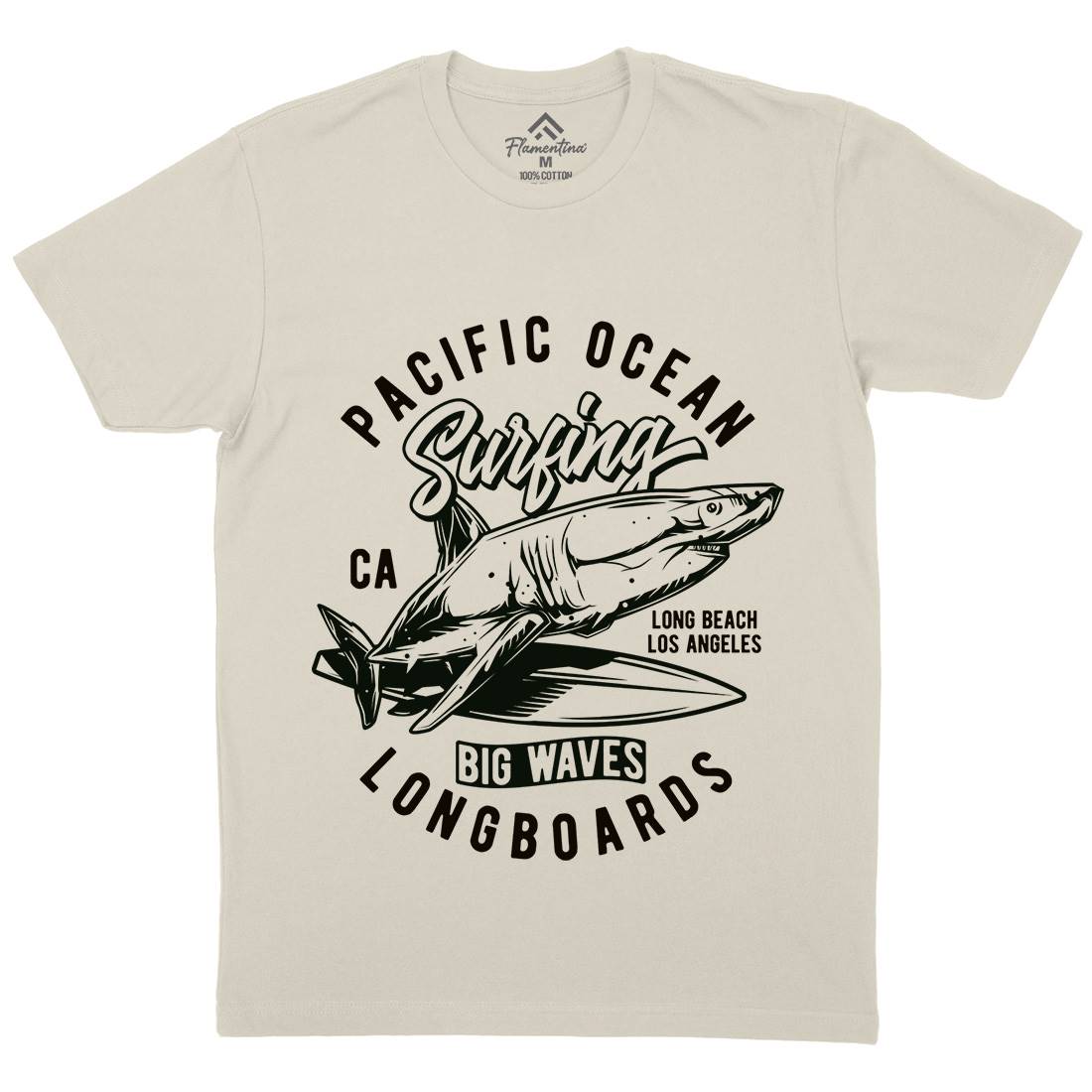 Pacific Ocean Surfing Mens Organic Crew Neck T-Shirt Surf B869