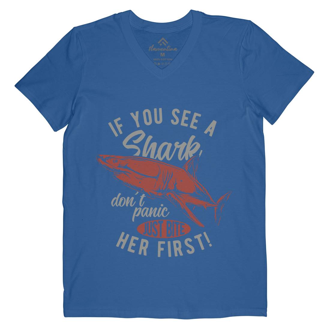 Shark Surfing Mens V-Neck T-Shirt Surf B870