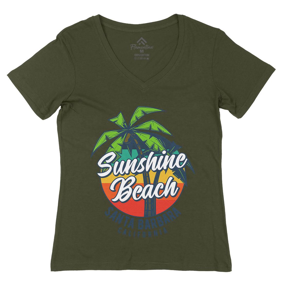 Sunshine Surfing Womens Organic V-Neck T-Shirt Surf B871