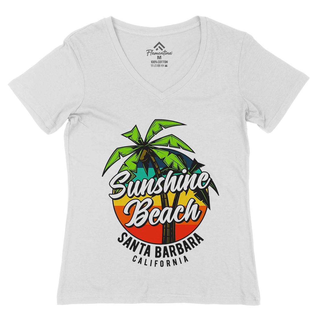 Sunshine Surfing Womens Organic V-Neck T-Shirt Surf B871