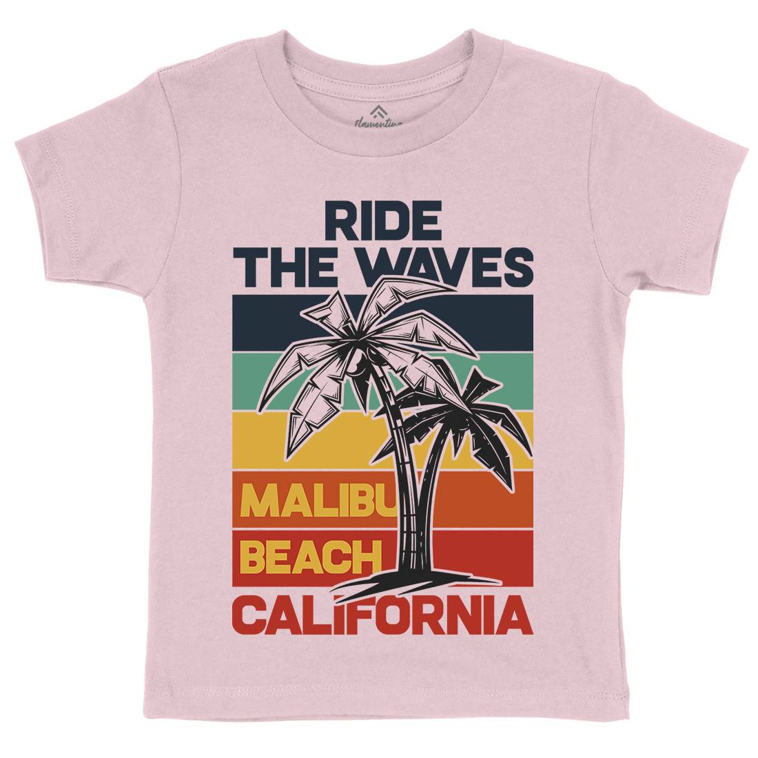 Malibu Surfing Kids Crew Neck T-Shirt Surf B872