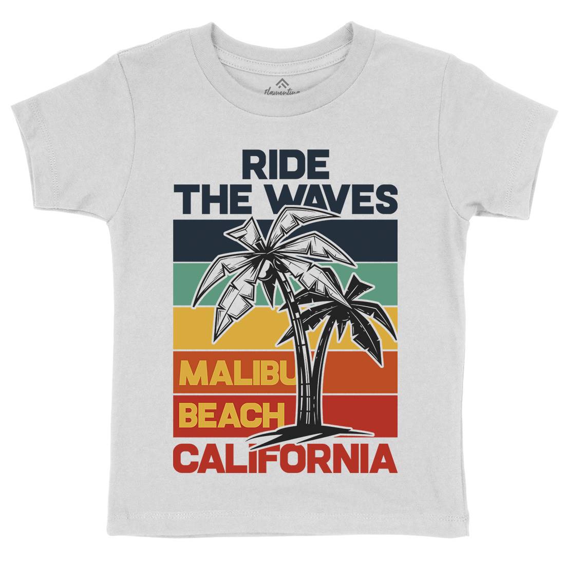 Malibu Surfing Kids Crew Neck T-Shirt Surf B872