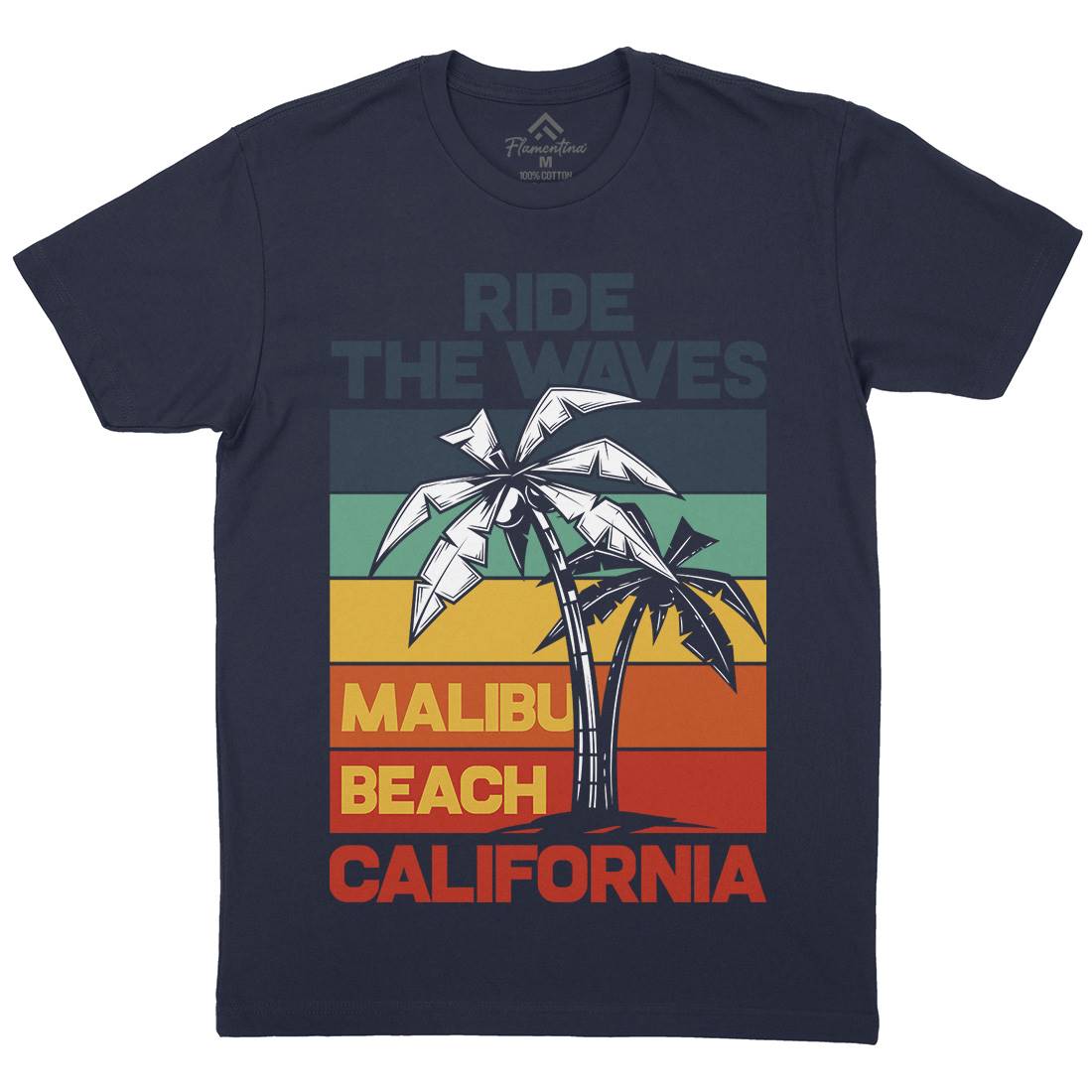 Malibu Surfing Mens Crew Neck T-Shirt Surf B872
