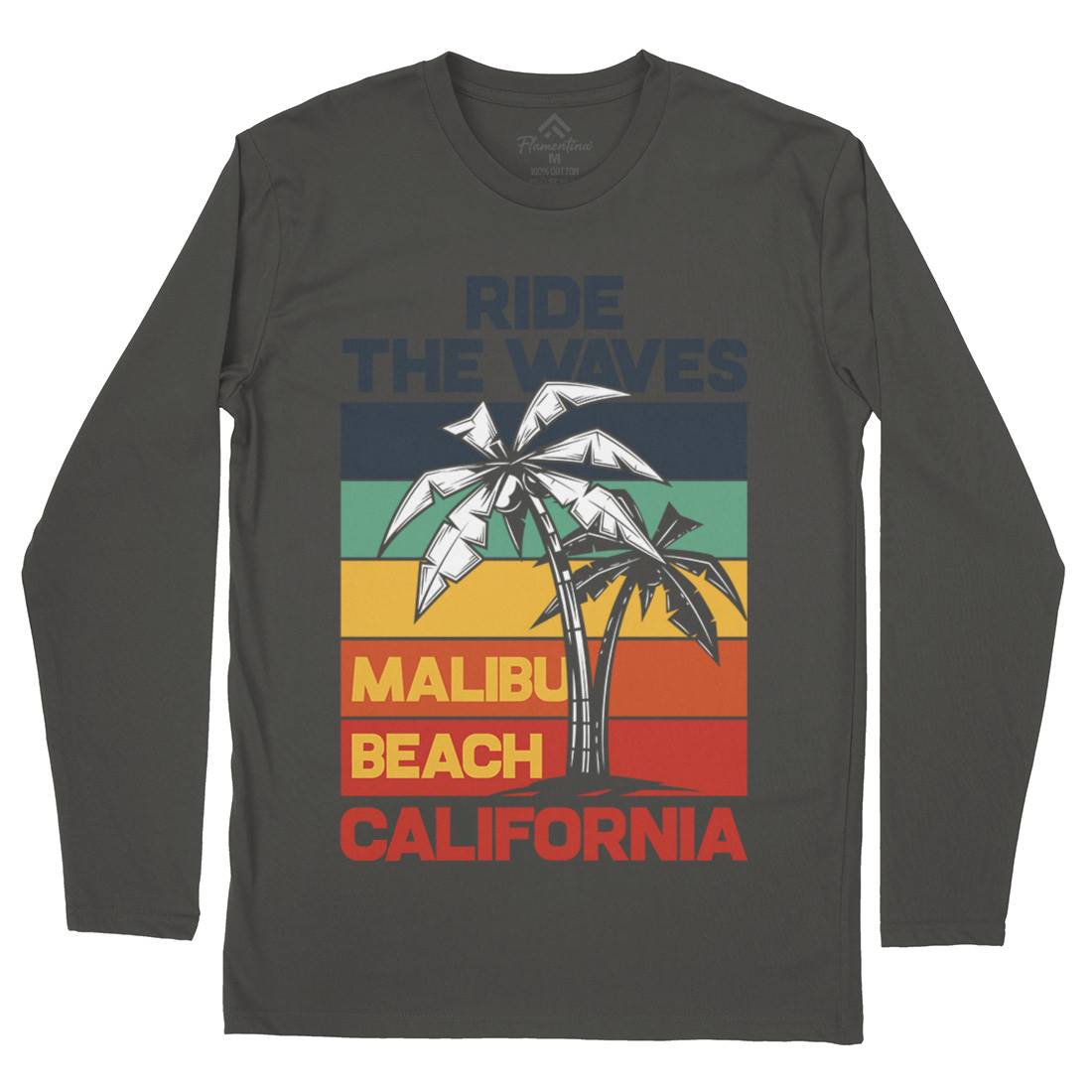 Malibu Surfing Mens Long Sleeve T-Shirt Surf B872