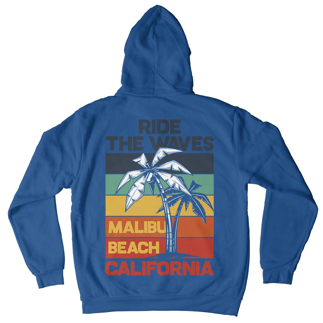 Malibu Surfing Mens Hoodie With Pocket Surf B872