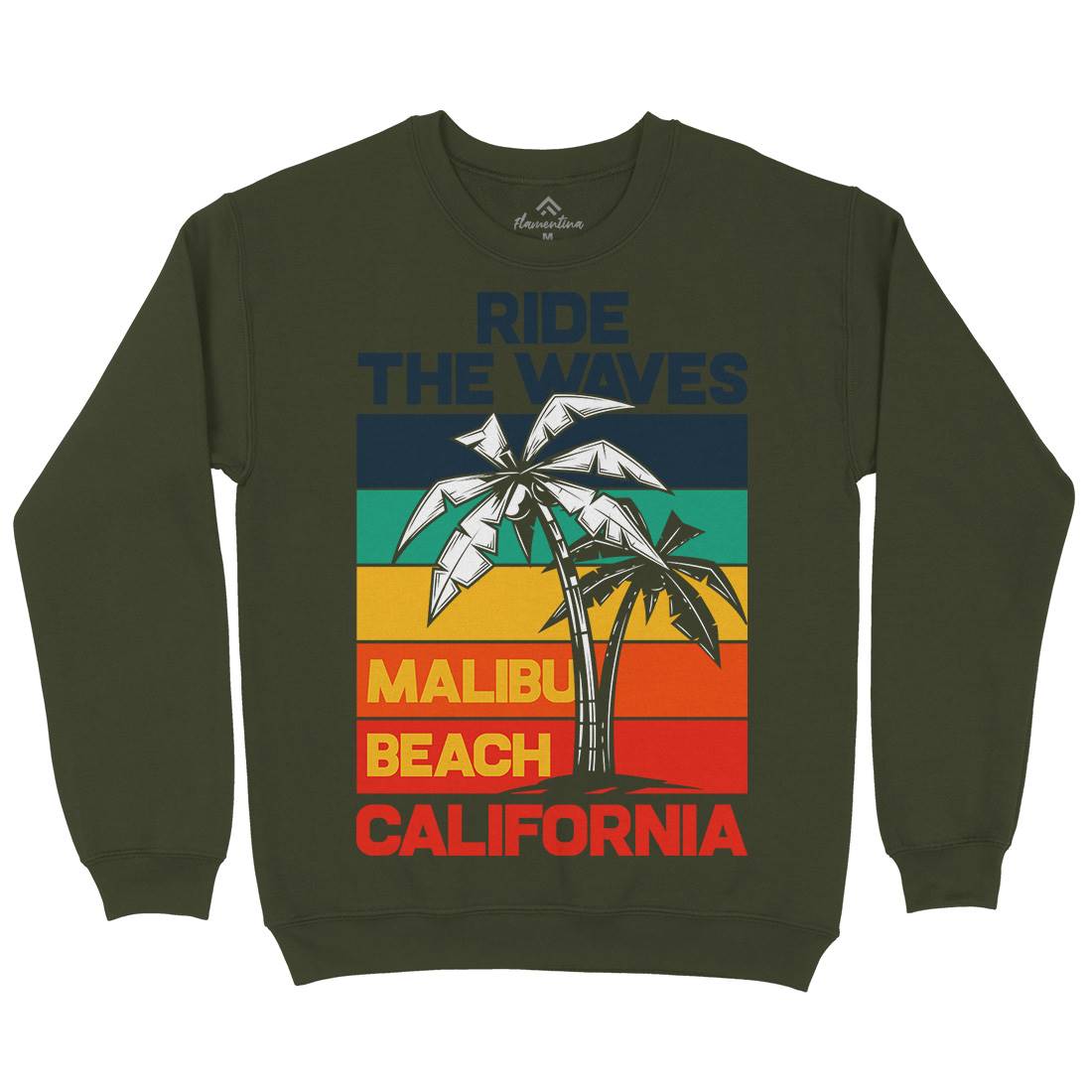Malibu Surfing Mens Crew Neck Sweatshirt Surf B872