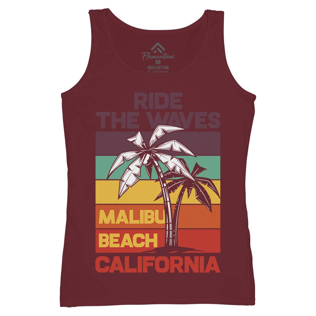 Malibu Surfing Womens Organic Tank Top Vest Surf B872