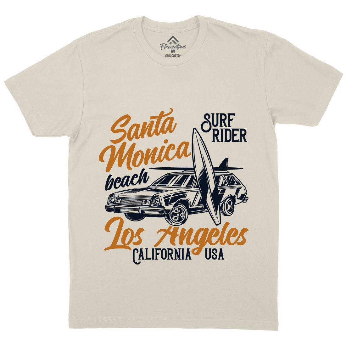 California Surfing Mens Organic Crew Neck T-Shirt Surf B873