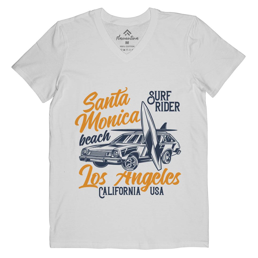 California Surfing Mens V-Neck T-Shirt Surf B873