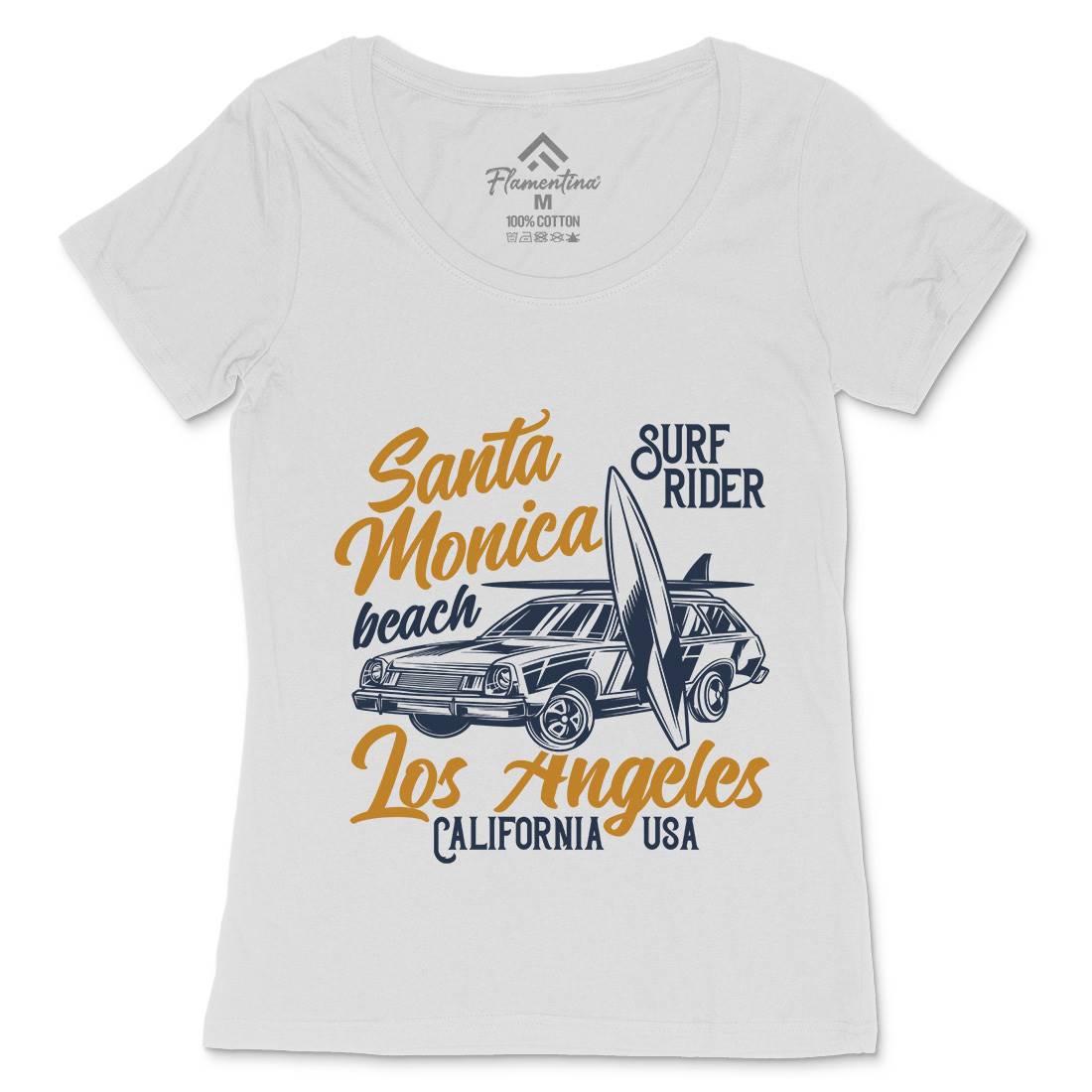 California Surfing Womens Scoop Neck T-Shirt Surf B873