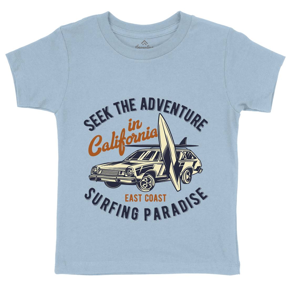 Paradise Surfing Kids Crew Neck T-Shirt Surf B874