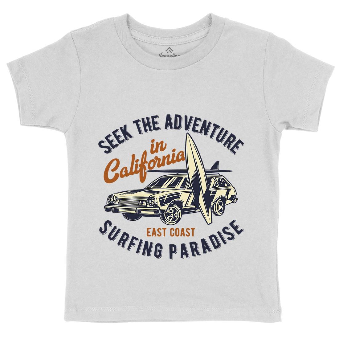 Paradise Surfing Kids Crew Neck T-Shirt Surf B874