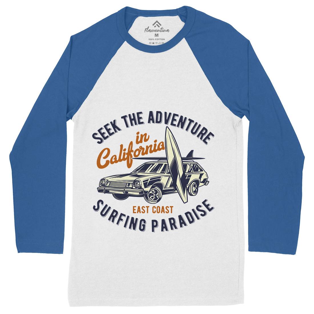 Paradise Surfing Mens Long Sleeve Baseball T-Shirt Surf B874