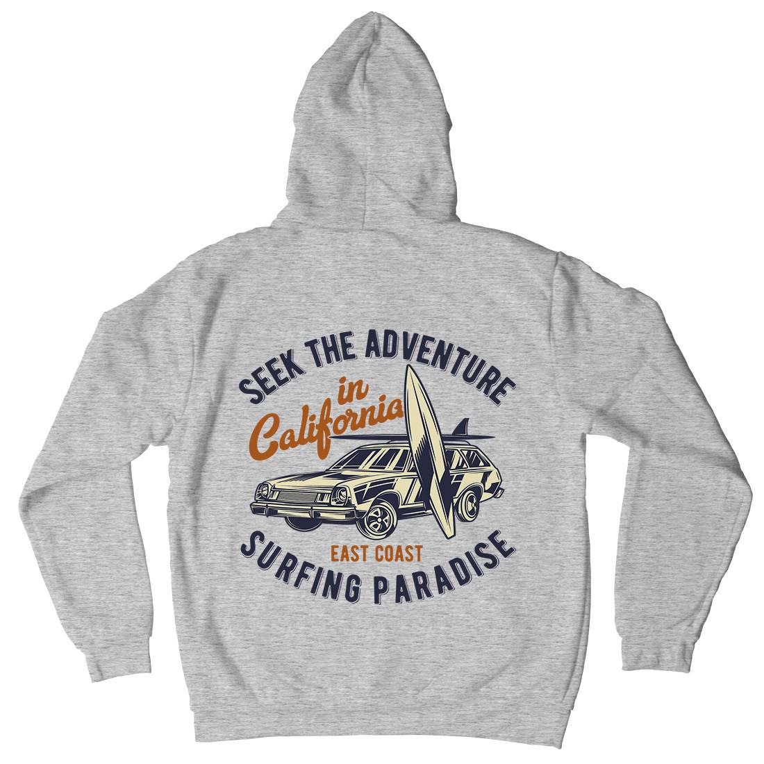 Paradise Surfing Mens Hoodie With Pocket Surf B874