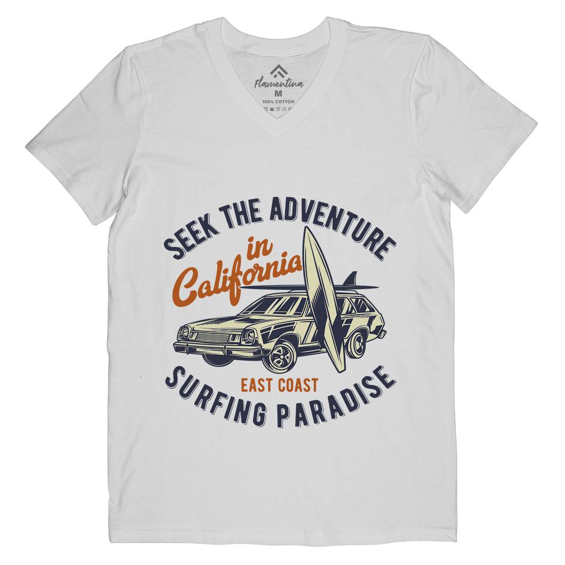 Paradise Surfing Mens V-Neck T-Shirt Surf B874