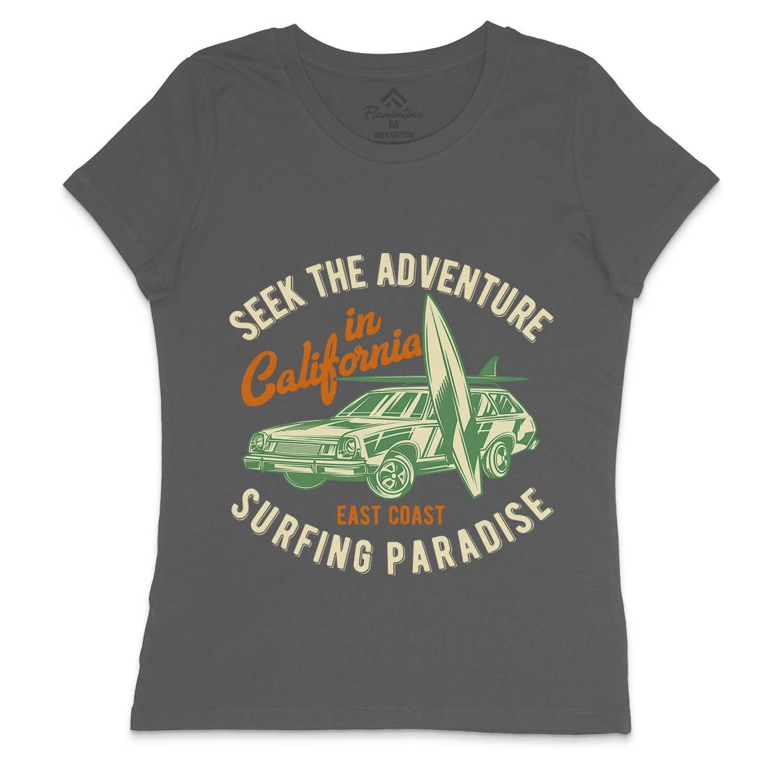 Paradise Surfing Womens Crew Neck T-Shirt Surf B874