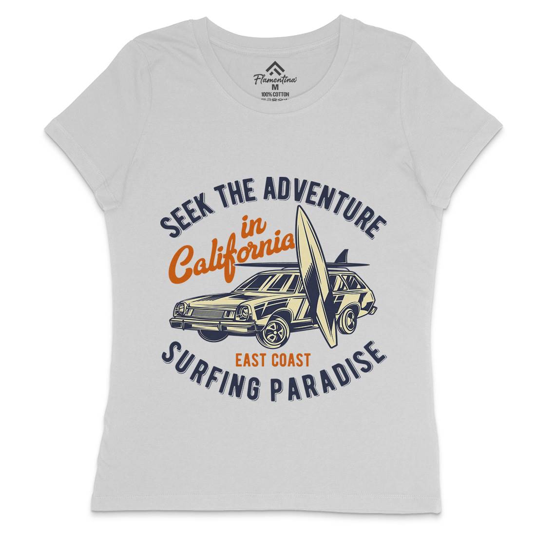 Paradise Surfing Womens Crew Neck T-Shirt Surf B874