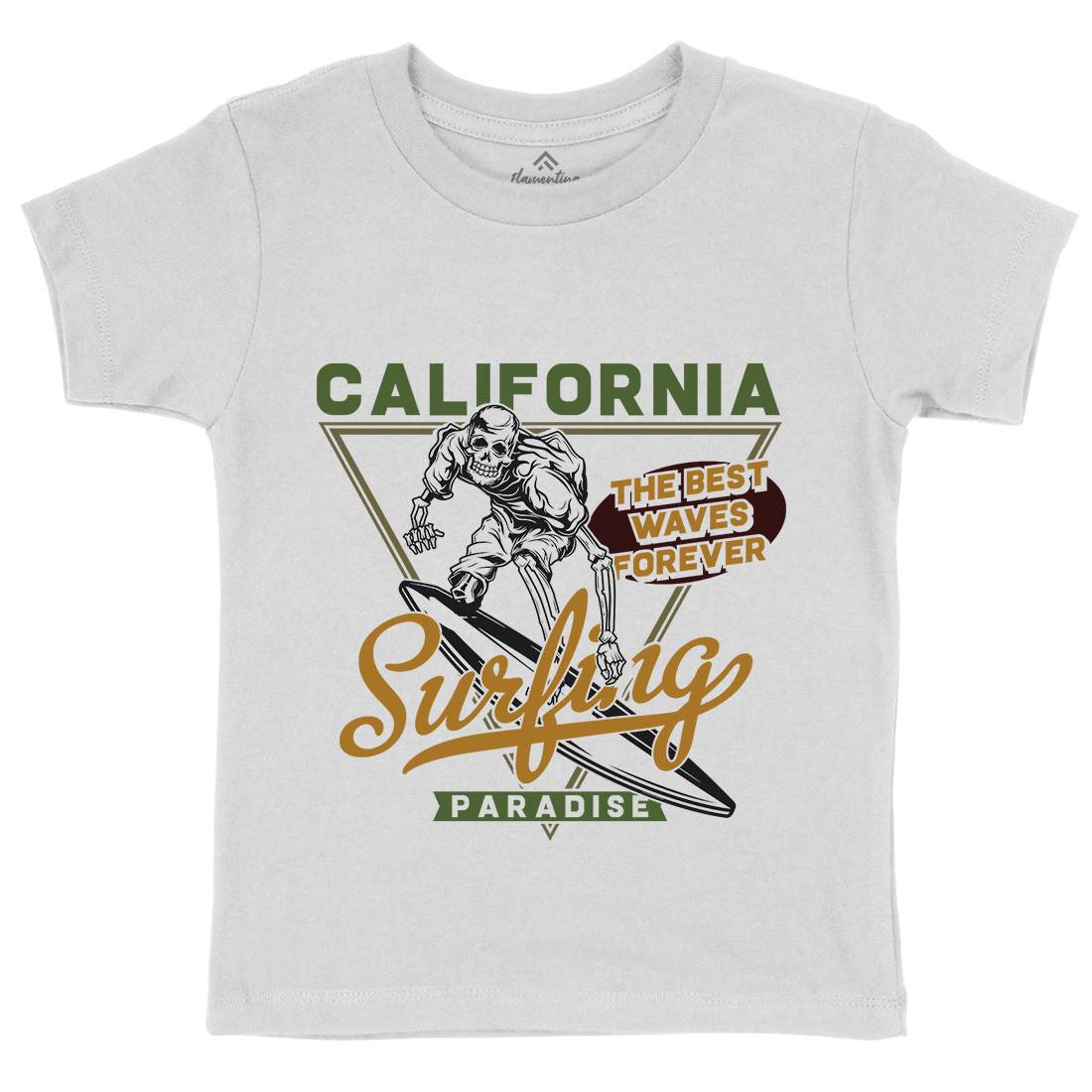 California Surfing Kids Crew Neck T-Shirt Surf B875